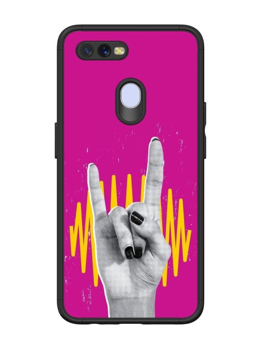 Rock Hand Glossy Soft Edge Case for Oppo A7 Chachhi