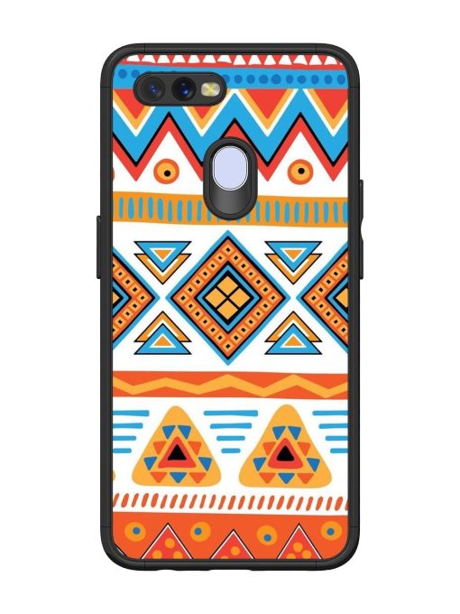 Vibrant Tribal Pattern Glossy Soft Edge Case for Oppo A7 Chachhi