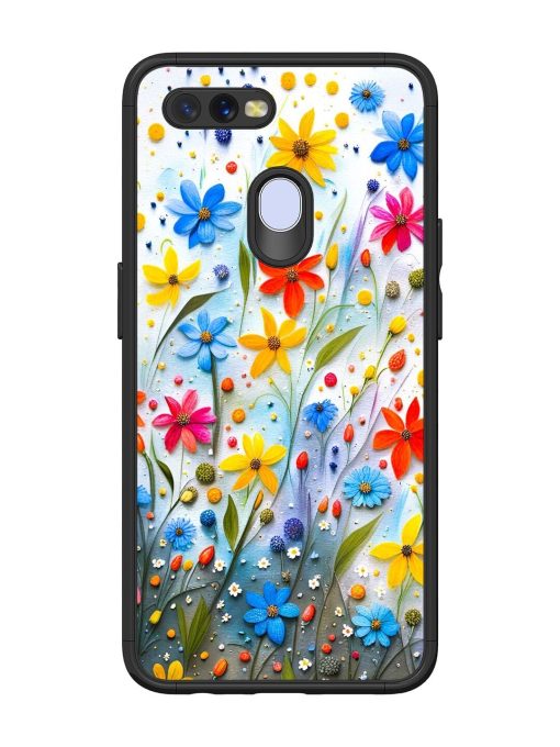 Vibrant Floral Glossy Soft Edge Case for Oppo A7 Chachhi