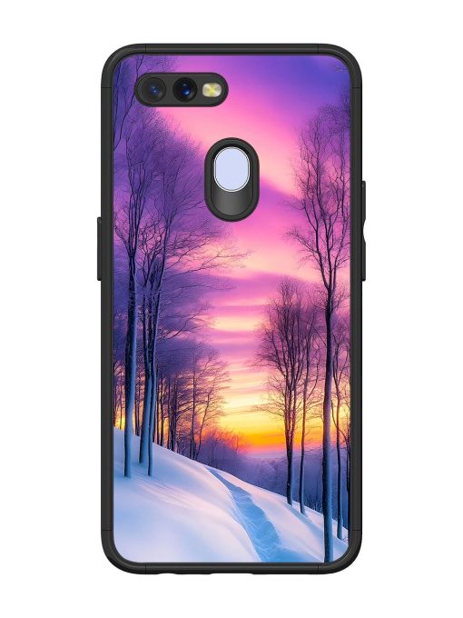 Winter'S Purple Haze Glossy Soft Edge Case for Oppo A7 Chachhi