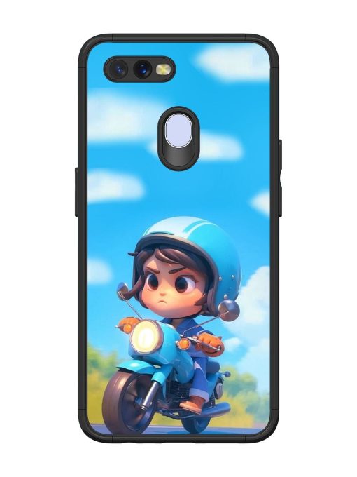 Little Rider Glossy Soft Edge Case for Oppo A7 Chachhi