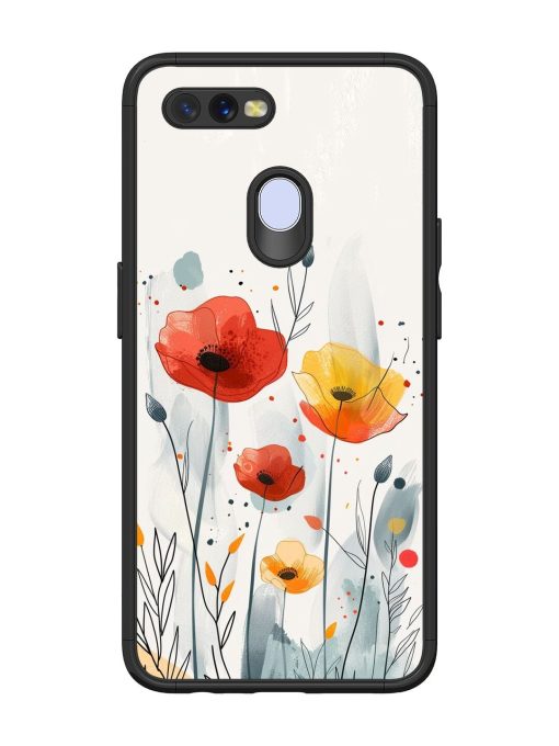 Poppy Fields Glossy Soft Edge Case for Oppo A7 Chachhi