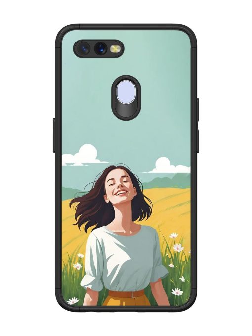 Girl Graffiti Glossy Soft Edge Case for Oppo A7 Chachhi