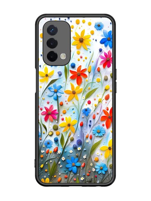 Vibrant Floral Glossy Soft Edge Case for Oppo A74 (5G)