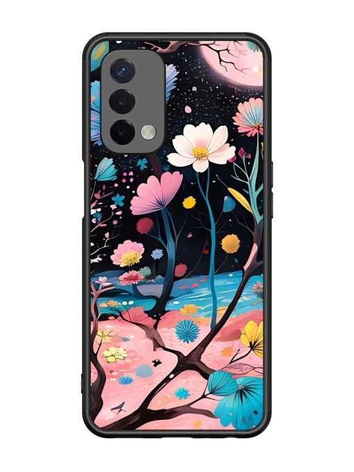 Cosmic Bloom Glossy Soft Edge Case for Oppo A74 (5G)