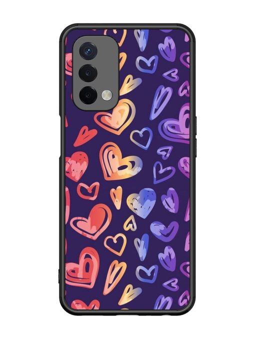 Rainbow Hearts Glossy Soft Edge Case for Oppo A74 (5G)