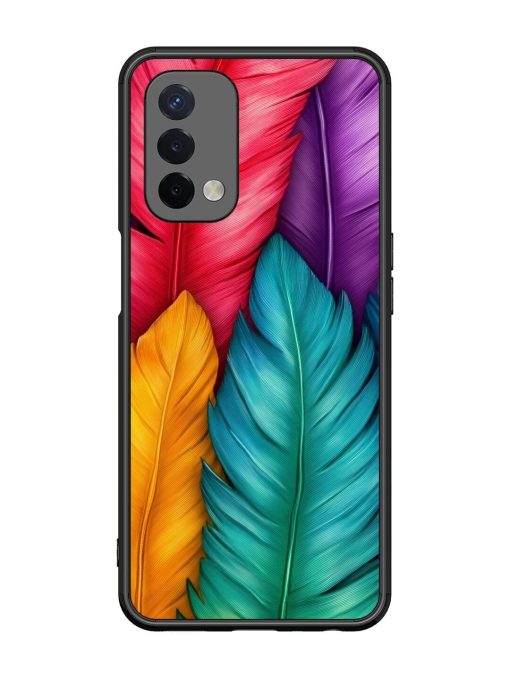 Rainbow Feathers Glossy Soft Edge Case for Oppo A74 (5G)