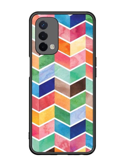 Watercolor Chevron Whimsy Glossy Soft Edge Case for Oppo A74 (5G)