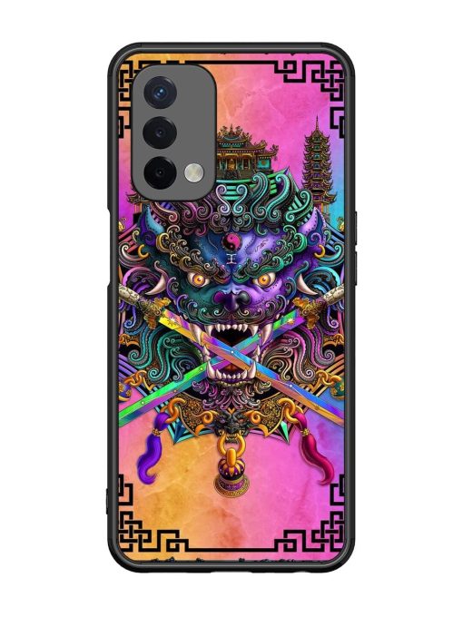 Psychedelic Fu Dog Tapestry Glossy Soft Edge Case for Oppo A74 (5G)