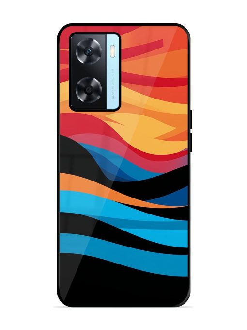 Blazing Currents Glossy Soft Edge Case for Oppo A77 Chachhi