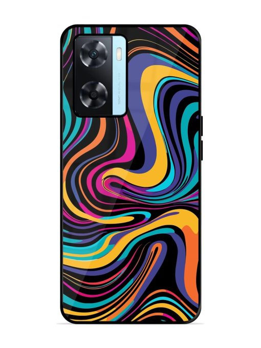 Psychedelic Swirl Glossy Soft Edge Case for Oppo A77 Chachhi