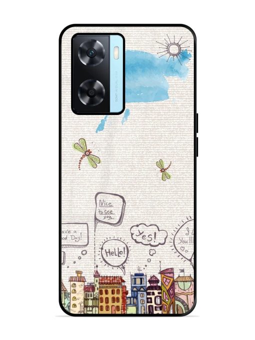 Doodle City Glossy Soft Edge Case for Oppo A77 Chachhi