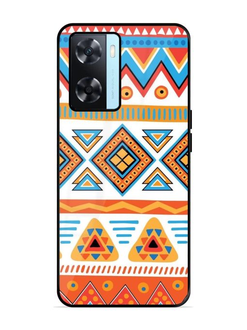 Vibrant Tribal Pattern Glossy Soft Edge Case for Oppo A77 Chachhi