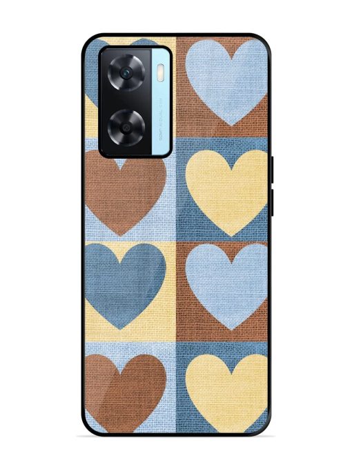 Hearts On Canvas Glossy Soft Edge Case for Oppo A77 Chachhi