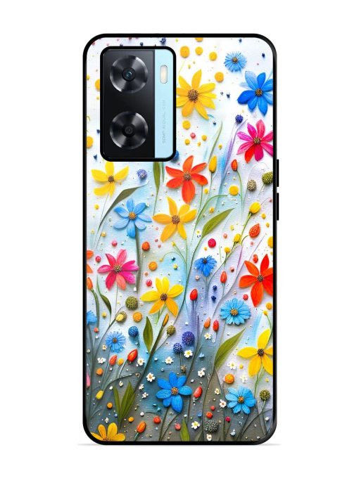 Vibrant Floral Glossy Soft Edge Case for Oppo A77 Chachhi