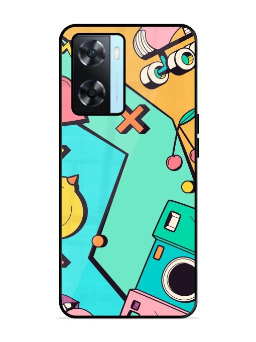 Retro Remix Glossy Soft Edge Case for Oppo A77 Chachhi