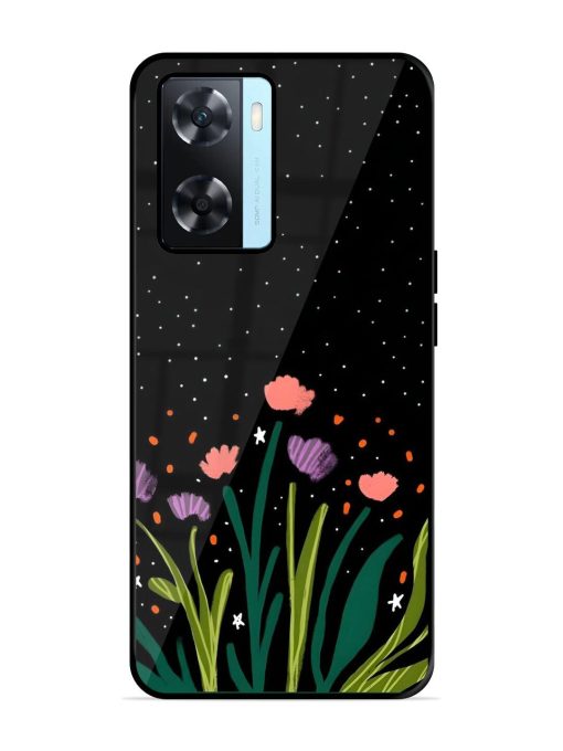 Midnight Bloom Glossy Soft Edge Case for Oppo A77 Chachhi