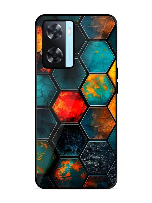 Hexagon Hive Glossy Soft Edge Case for Oppo A77 Chachhi