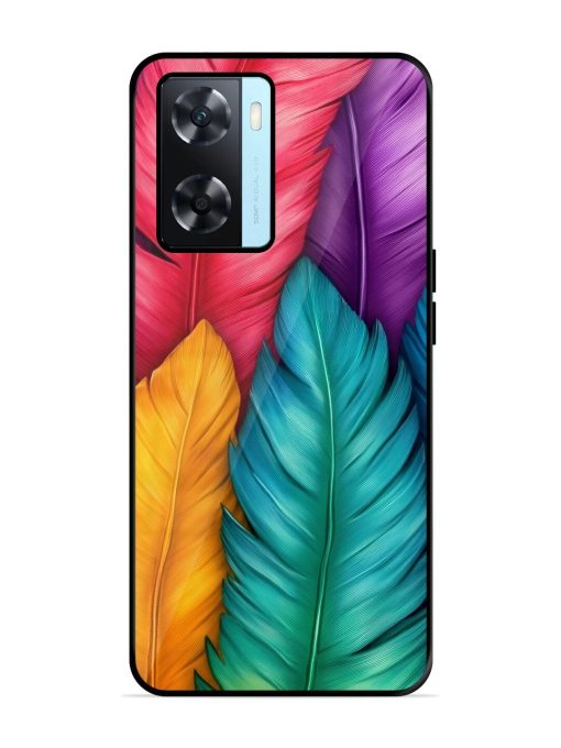 Rainbow Feathers Glossy Soft Edge Case for Oppo A77 Chachhi