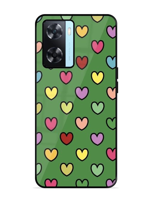 Rainbow Heart Parade Glossy Soft Edge Case for Oppo A77 Chachhi