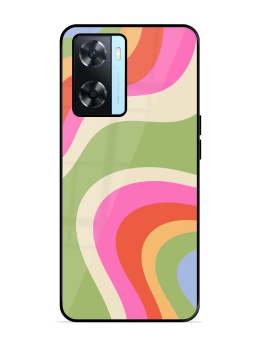 Wavy Rainbow Wonderland Glossy Soft Edge Case for Oppo A77 Chachhi