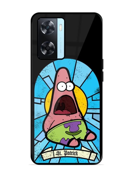 St. Patrick'S Day Stained Glass Patrick Star Glossy Soft Edge Case for Oppo A77 Chachhi