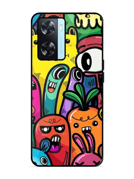 Whimsical Doodle Chaos Glossy Soft Edge Case for Oppo A77 Chachhi