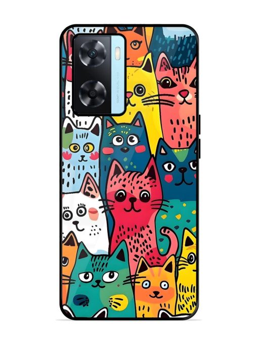 Feline Frenzy Glossy Soft Edge Case for Oppo A77 Chachhi