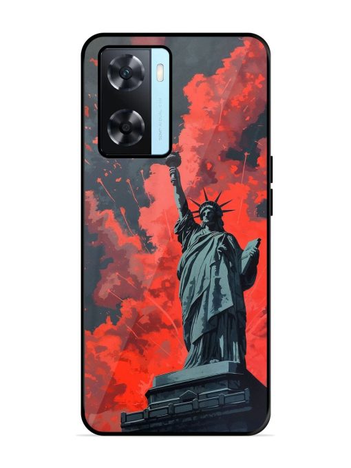 Lady Liberty'S Firework Finale Glossy Soft Edge Case for Oppo A77S