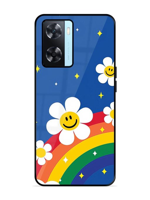 Happy Daisies And Rainbow Sky Glossy Soft Edge Case for Oppo A77S Chachhi