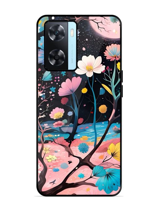 Cosmic Bloom Glossy Soft Edge Case for Oppo A77S Chachhi