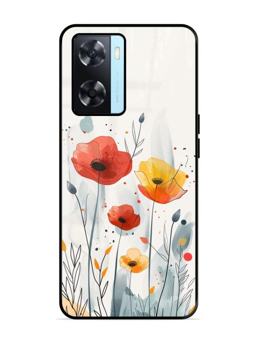 Poppy Fields Glossy Soft Edge Case for Oppo A77S Chachhi