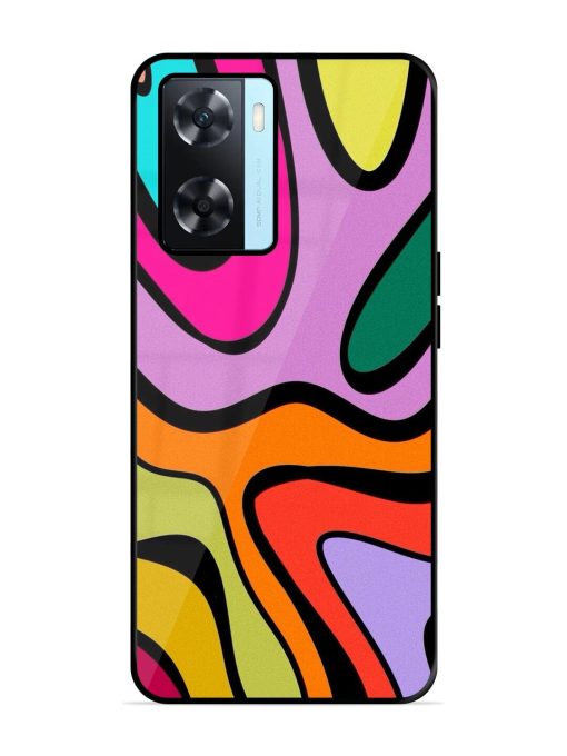 Groovy Swirls Glossy Soft Edge Case for Oppo A77S Chachhi