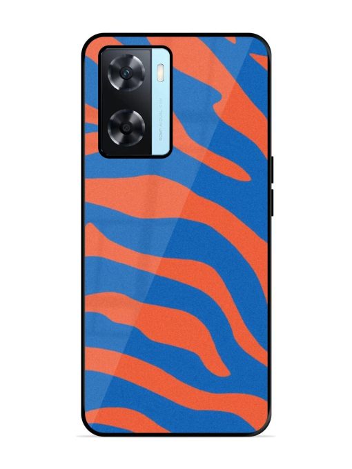 Zebra Stripes In Blue And Orange Glossy Soft Edge Case for Oppo A77S Chachhi