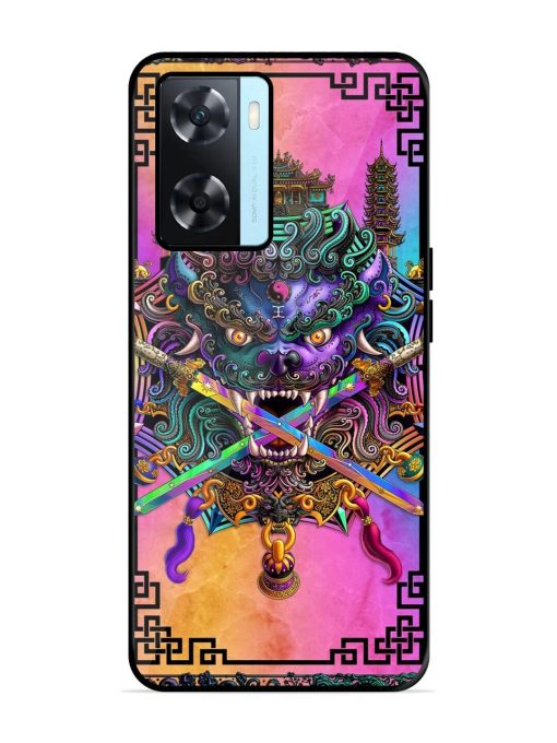 Psychedelic Fu Dog Tapestry Glossy Soft Edge Case for Oppo A77S