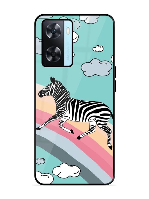 Zebra On A Rainbow Glossy Soft Edge Case for Oppo A77S Chachhi