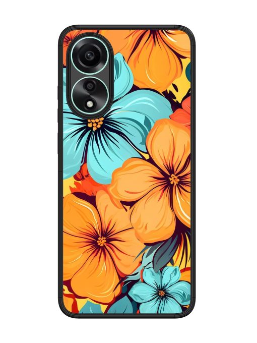 Tropical Bloom Glossy Soft Edge Case for Oppo A78 (4G) Chachhi