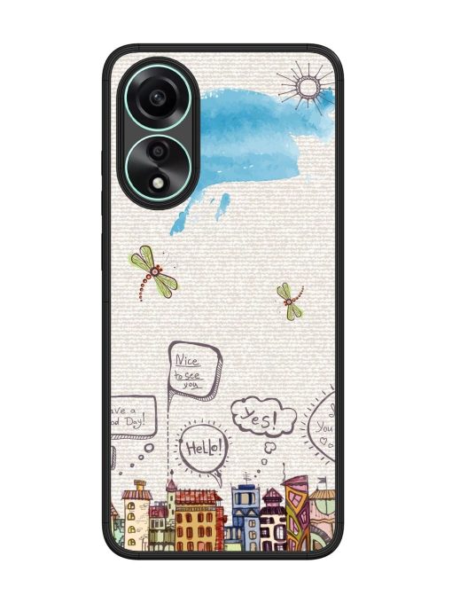 Doodle City Glossy Soft Edge Case for Oppo A78 (4G) Chachhi