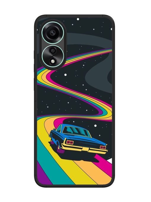 Rainbow Road Glossy Soft Edge Case for Oppo A78 (4G) Chachhi