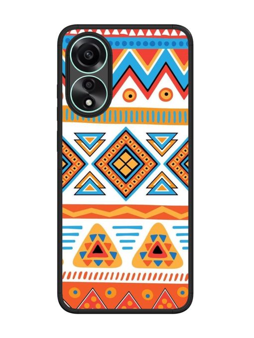 Vibrant Tribal Pattern Glossy Soft Edge Case for Oppo A78 (4G) Chachhi