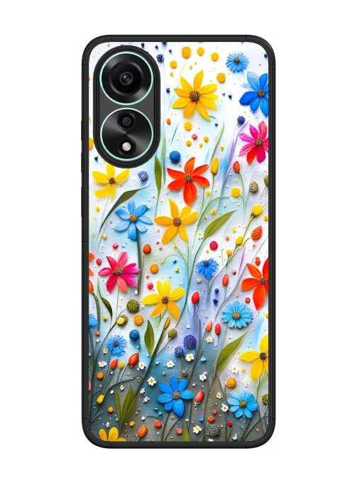 Vibrant Floral Glossy Soft Edge Case for Oppo A78 (4G) Chachhi