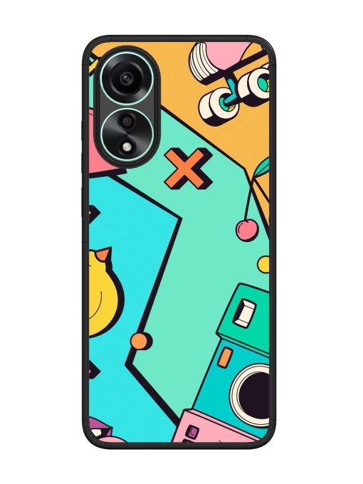 Retro Remix Glossy Soft Edge Case for Oppo A78 (4G) Chachhi