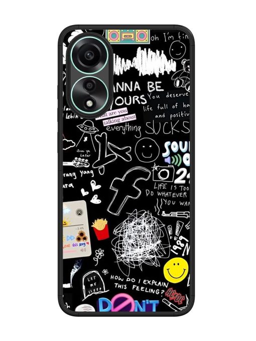 Doodle Diary Glossy Soft Edge Case for Oppo A78 (4G) Chachhi