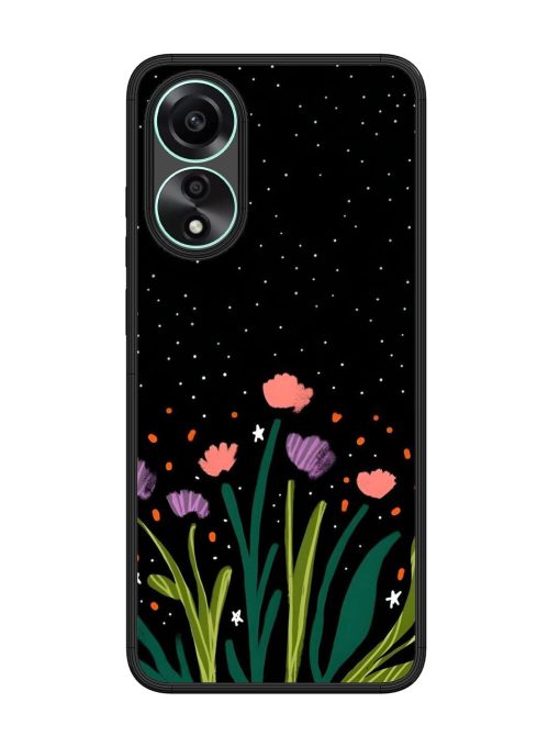 Midnight Bloom Glossy Soft Edge Case for Oppo A78 (4G) Chachhi