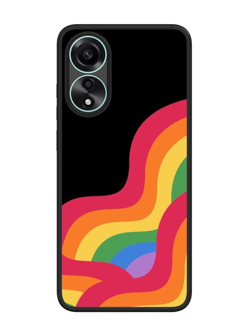 Wavy Rainbow Glossy Soft Edge Case for Oppo A78 (4G) Chachhi