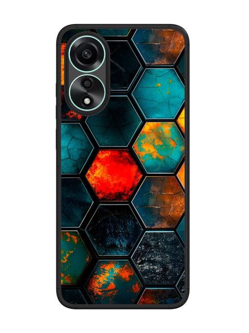 Hexagon Hive Glossy Soft Edge Case for Oppo A78 (4G) Chachhi