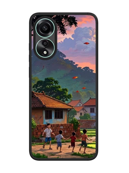 Sunset Play Glossy Soft Edge Case for Oppo A78 (4G) Chachhi