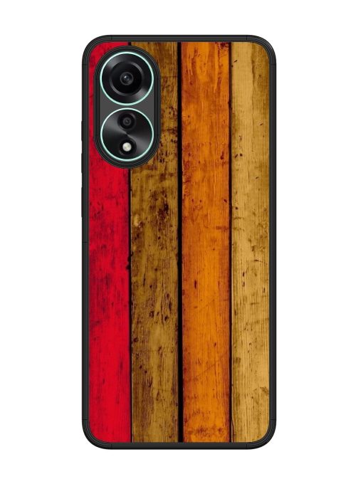 Colorful Woodgrain Glossy Soft Edge Case for Oppo A78 (4G) Chachhi