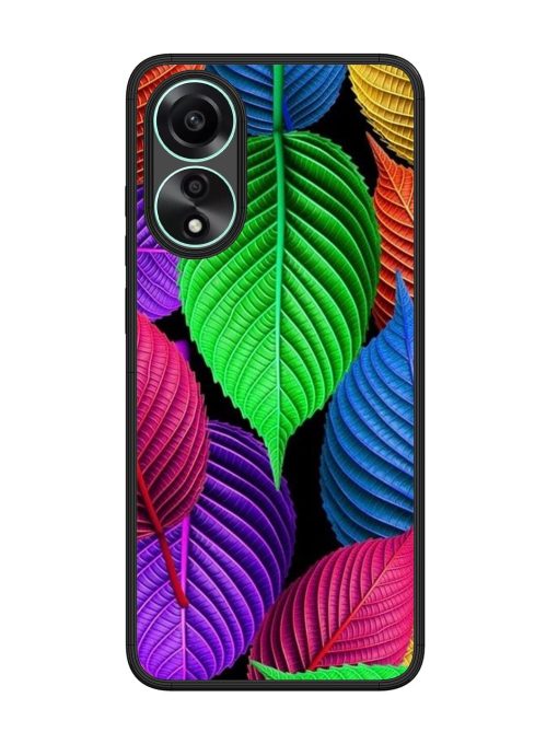 Rainbow Leaf Symphony Glossy Soft Edge Case for Oppo A78 (4G) Chachhi