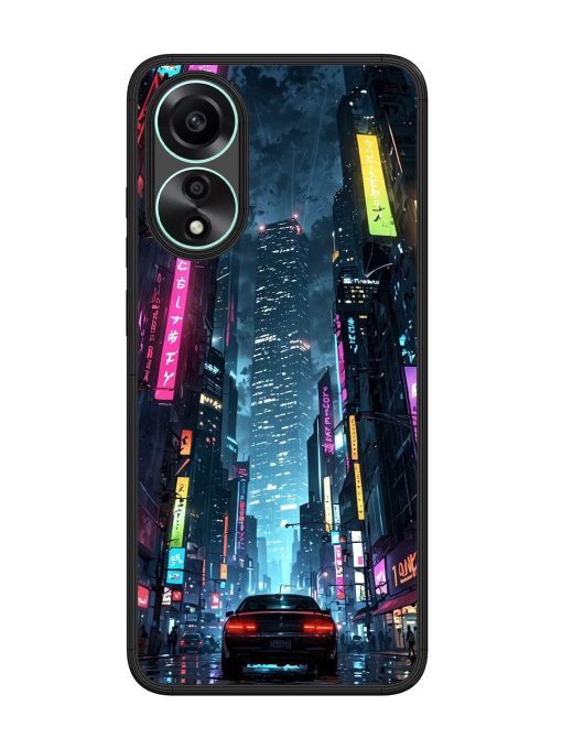 Neon Nightscape Glossy Soft Edge Case for Oppo A78 (4G) Chachhi